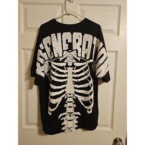 Romwe Soul Regeneration T Shirt Mens Size XL Black White Skeleton Graphic NWOT